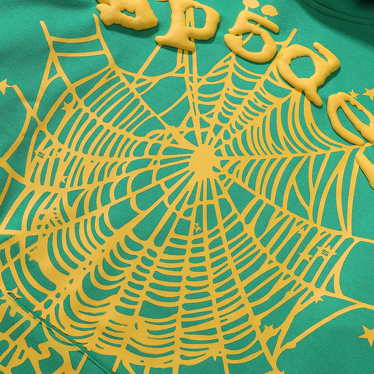 Sp5der Star OG Web V2 Hoodie & Sweatpant Set Dark Green