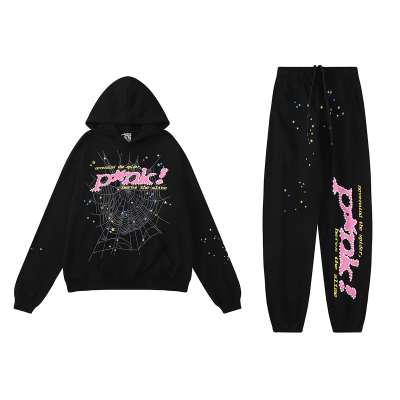 Sp5der Young Thug Punk Hoodie & Sweatpant Set Black 01