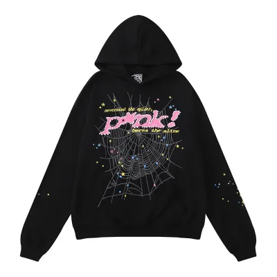 Sp5der Young Thug Punk Hoodie & Sweatpant Set Black 02