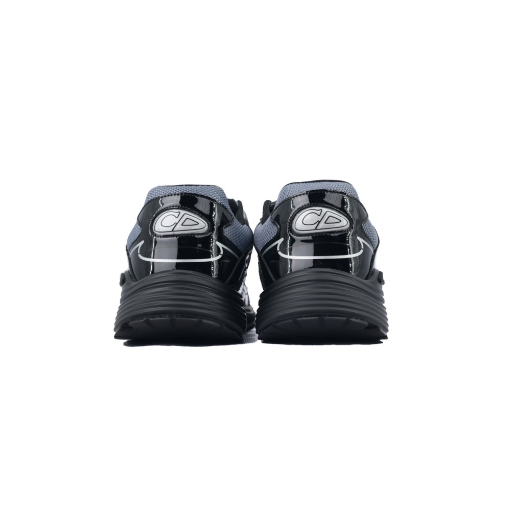 Dior B30 Round Head Logo Sneakers Patent Leather Gray