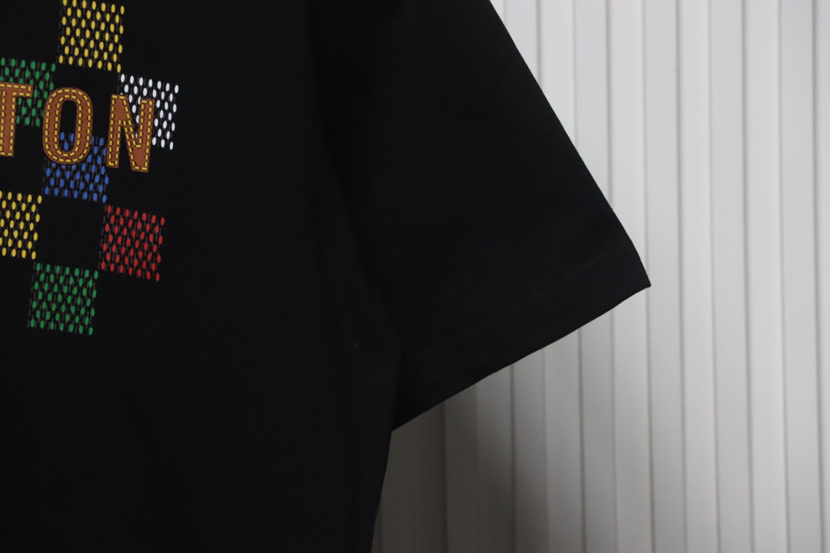 Louis Vuitton Jacquard Damier Short-Sleeved Cotton Crewneck Color Checkerboard