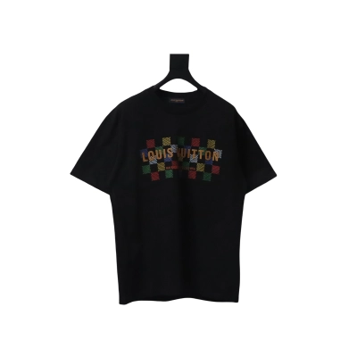 Louis Vuitton Jacquard Damier Short-Sleeved Cotton Crewneck Color Checkerboard 01