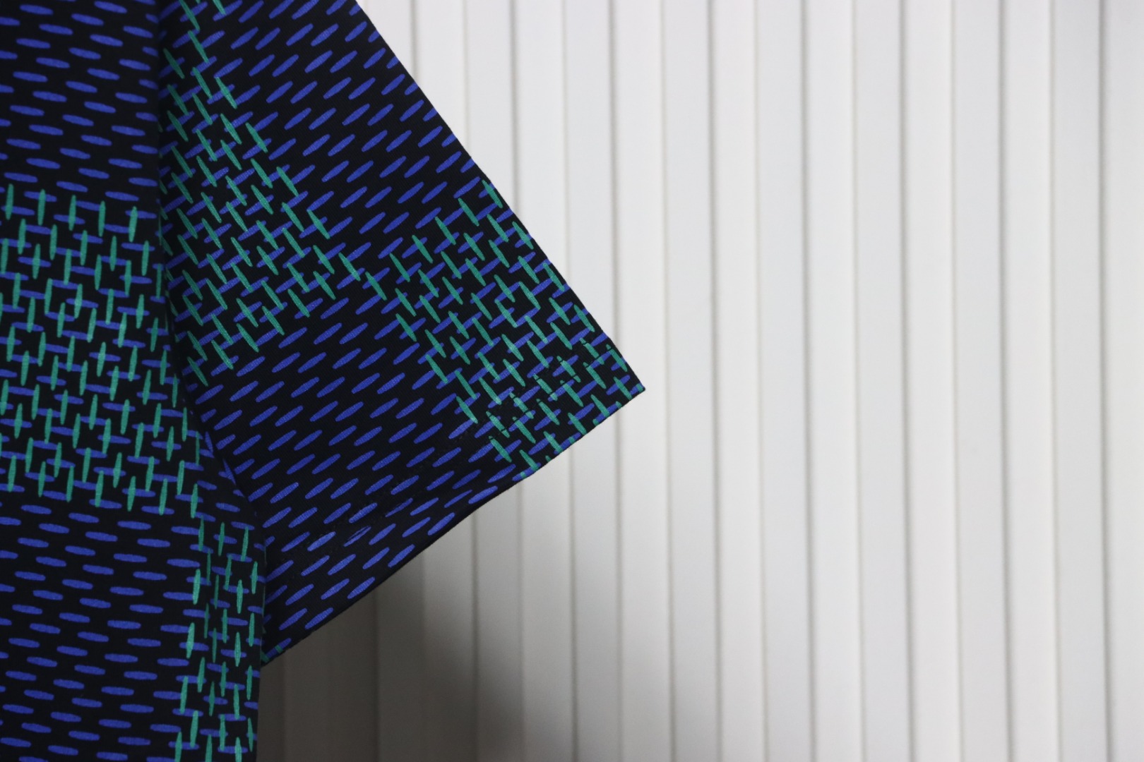 Coco Shoes Louis Vuitton Jacquard Damier Short-Sleeved Cotton Crewneck Dark Blue