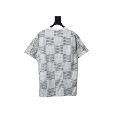 Louis Vuitton Jacquard Damier Short-Sleeved Cotton Crewneck Grey 02