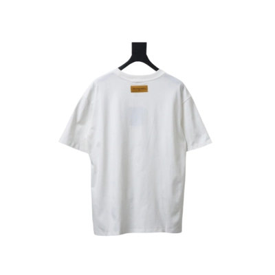 Coco Shoes Louis Vuitton Rhinestone Logo Reflective Lettering Print T-shirt White 02