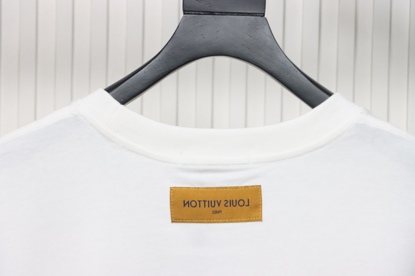 Coco Shoes Louis Vuitton Rhinestone Logo Reflective Lettering Print T-shirt White