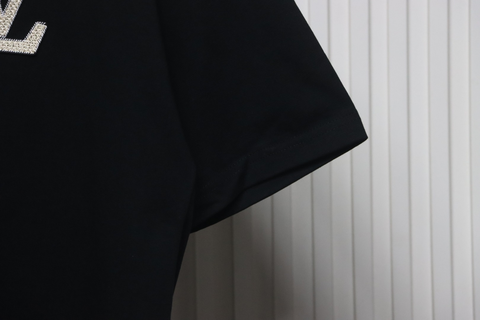 Coco Shoes Louis Vuitton Short Sleeve Tee Embroidered Logo Black