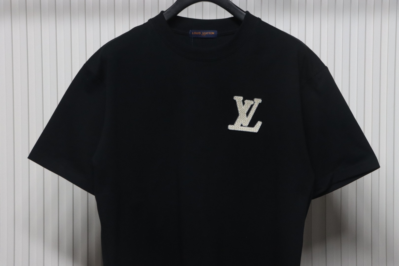 Coco Shoes Louis Vuitton Short Sleeve Tee Embroidered Logo Black