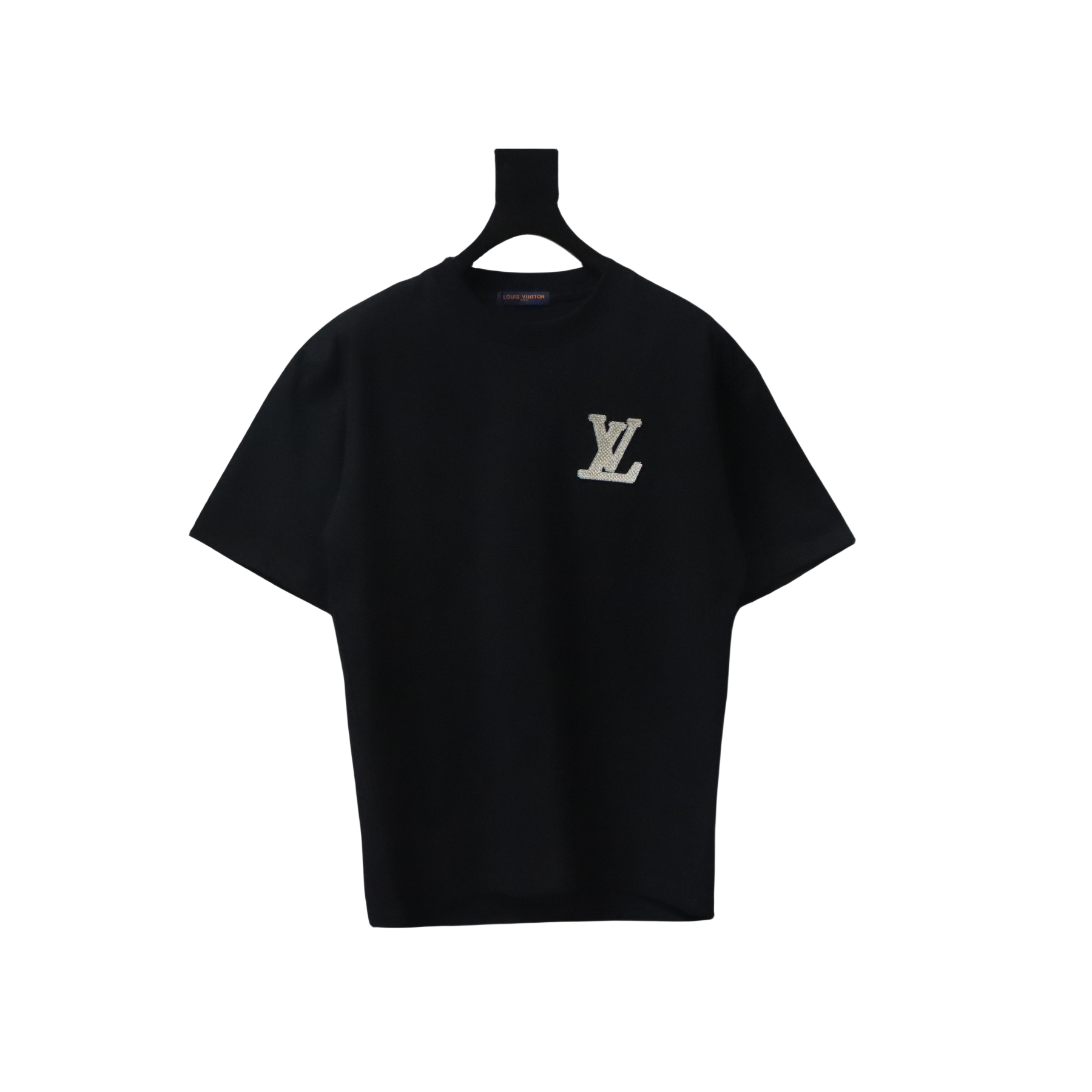 Coco Shoes Louis Vuitton Short Sleeve Tee Embroidered Logo Black