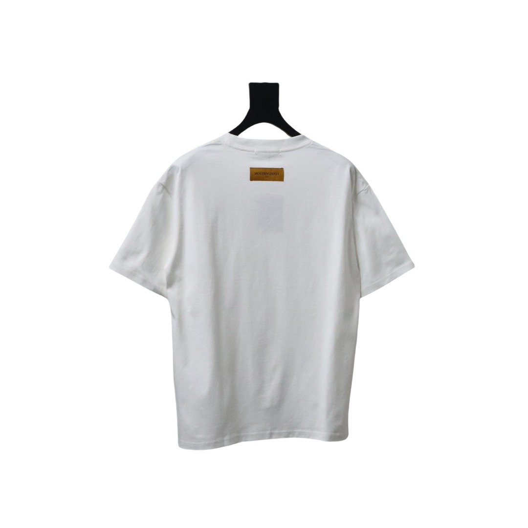 Coco Shoes Louis Vuitton Short Sleeve Tee Embroidered Logo White