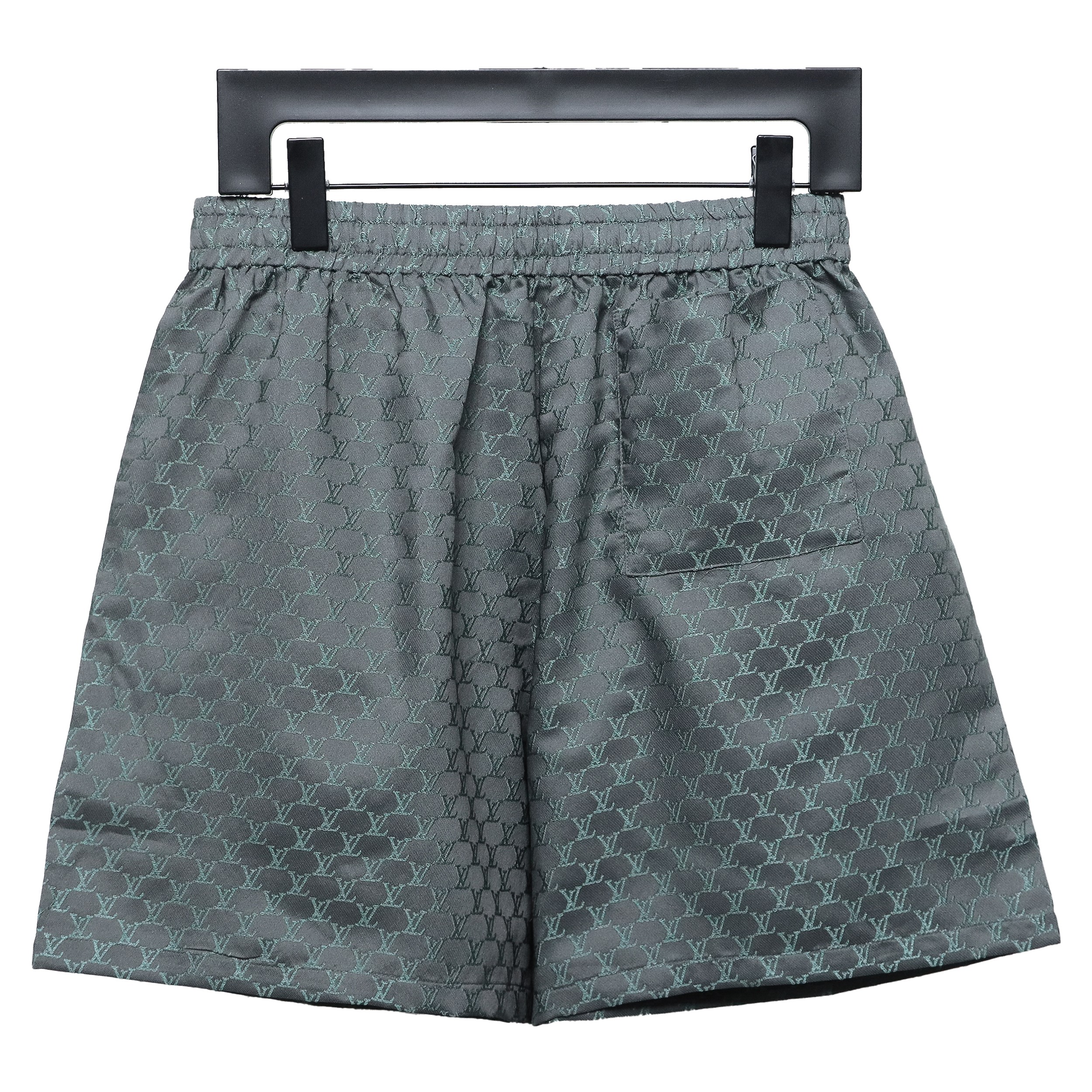 Coco Shoes Louis Vuitton Logo Jacquard Elasticated Silk Shorts Grey 
