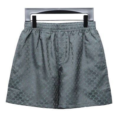 Coco Shoes Louis Vuitton Logo Jacquard Elasticated Silk Shorts Grey  01