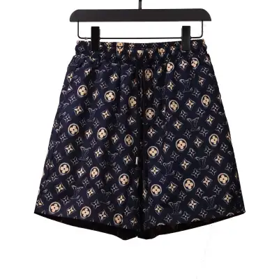 Louis Vuitton Monogram Printed Silk Shorts Black 01