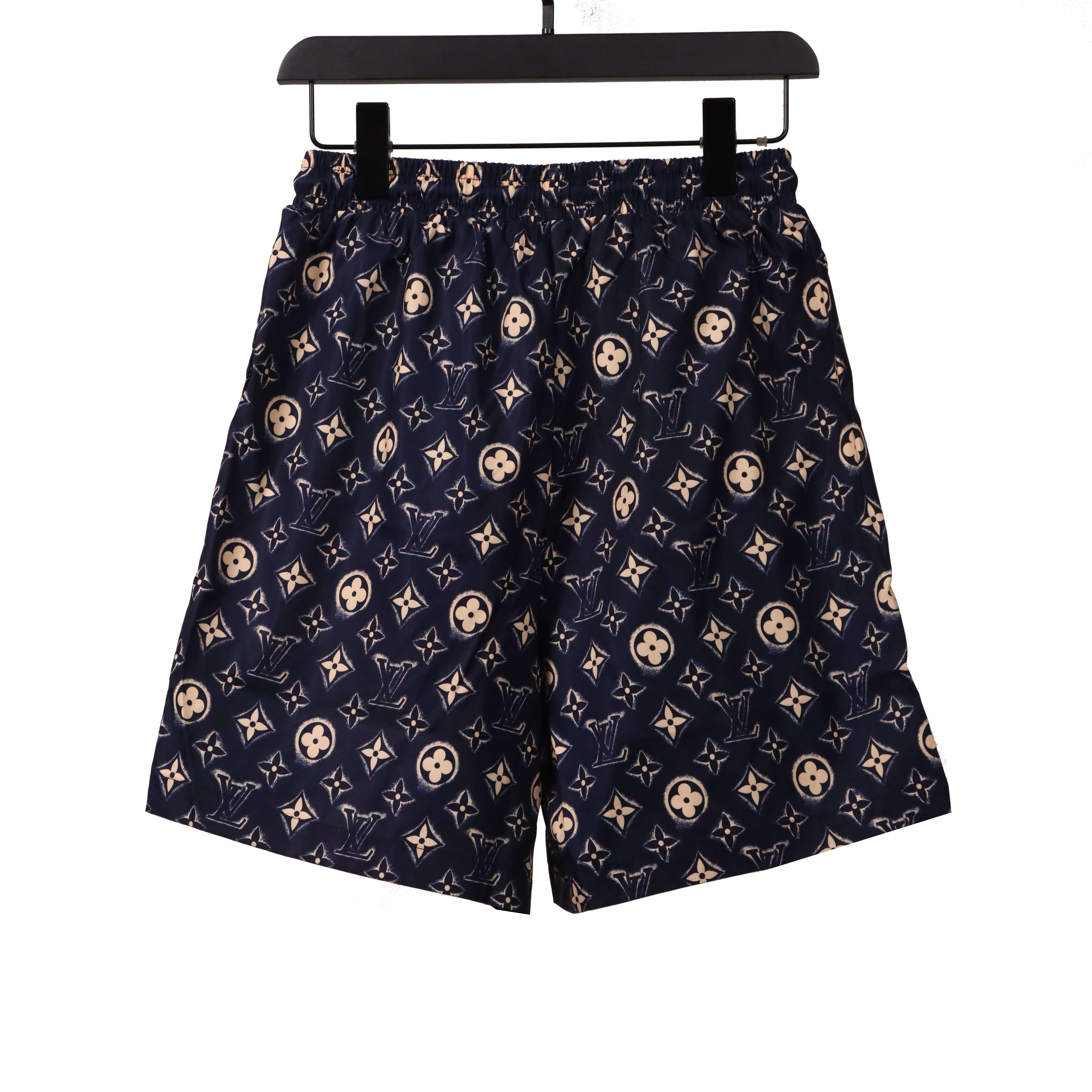 Louis Vuitton Monogram Printed Silk Shorts Black