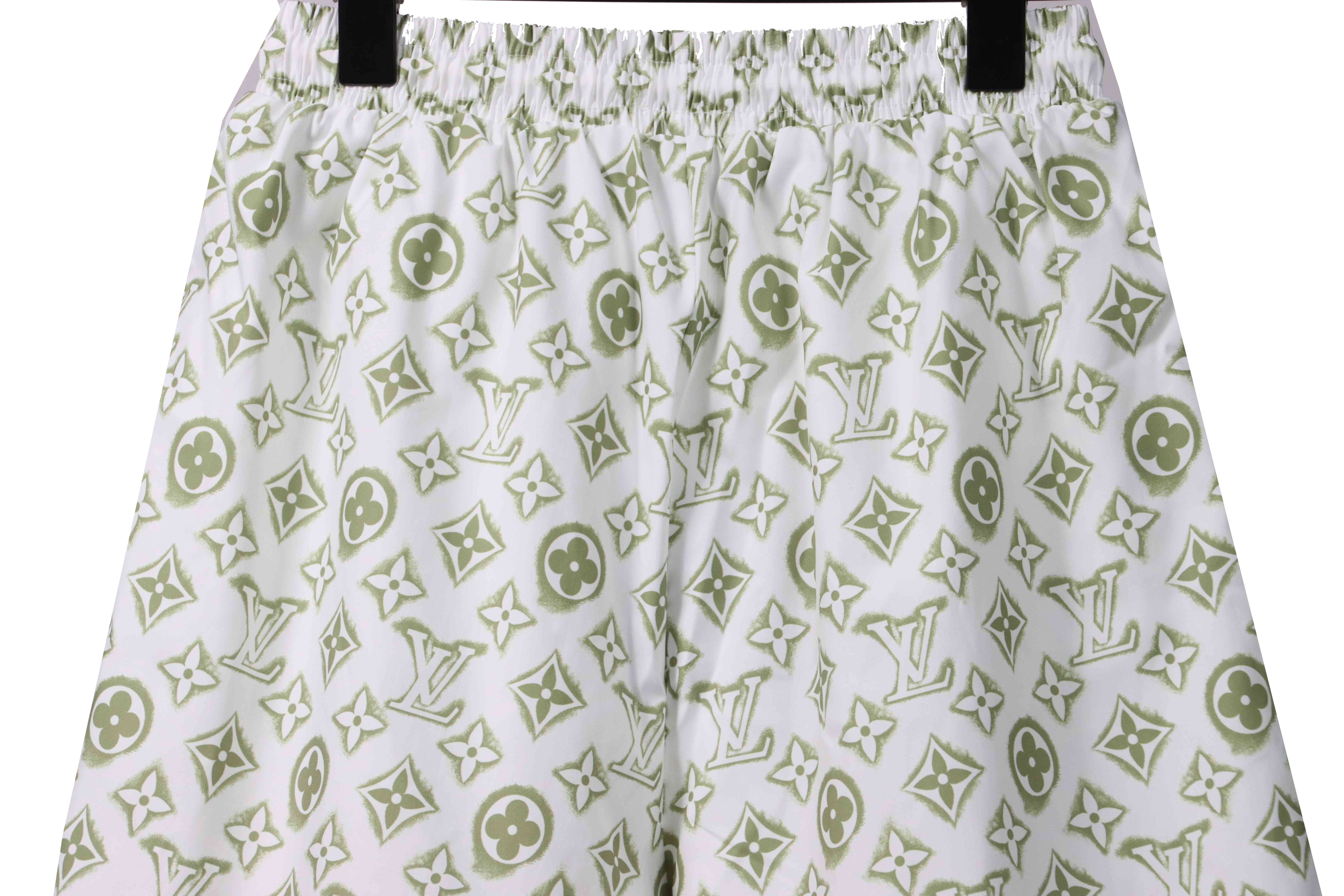 Louis Vuitton Monogram Printed Silk Shorts White