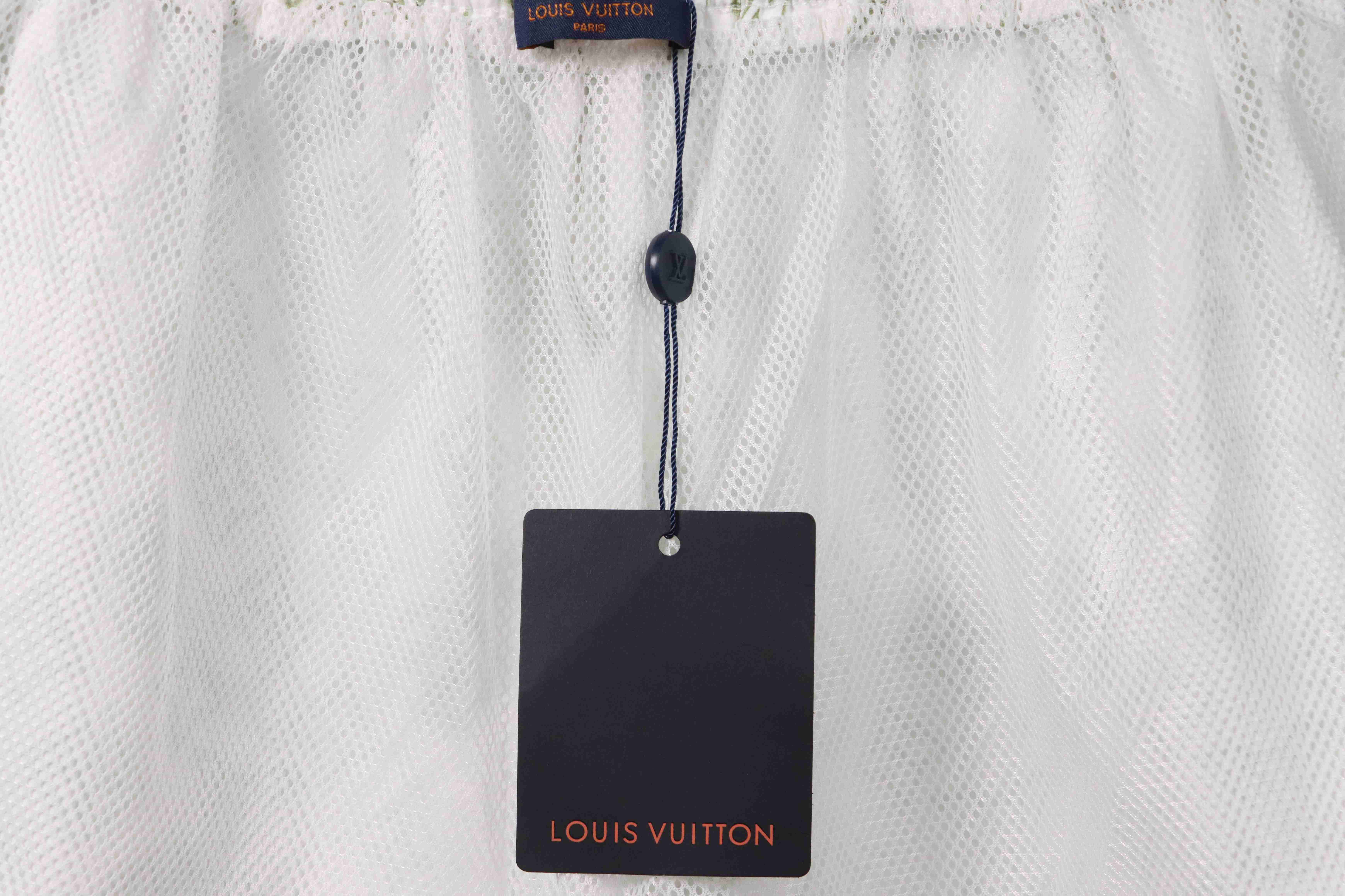 Louis Vuitton Monogram Printed Silk Shorts White