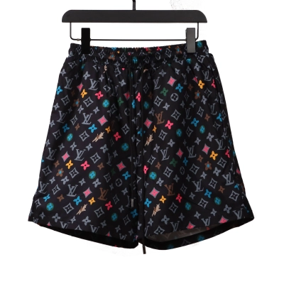 Coco Shoes Louis Vuitton Multicolor Logo Jacquard Beach Shorts 01