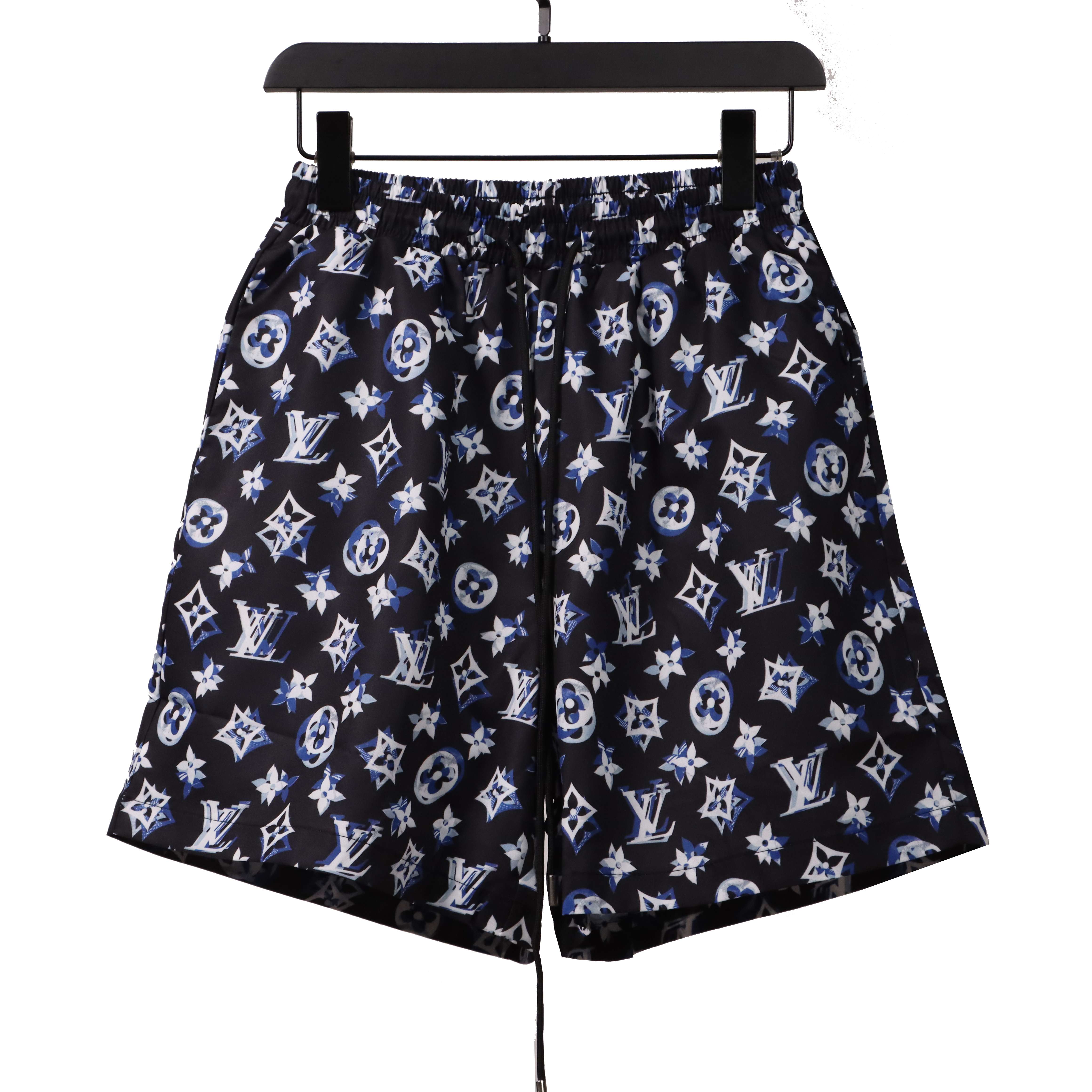 Coco Shoes Louis Vuitton Overlapping Monogram Printed Beach Shorts Dark Blue