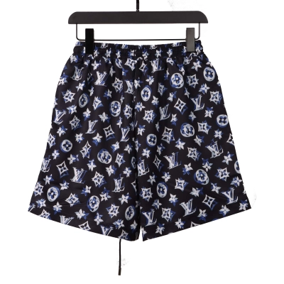 Coco Shoes Louis Vuitton Overlapping Monogram Printed Beach Shorts Dark Blue 02
