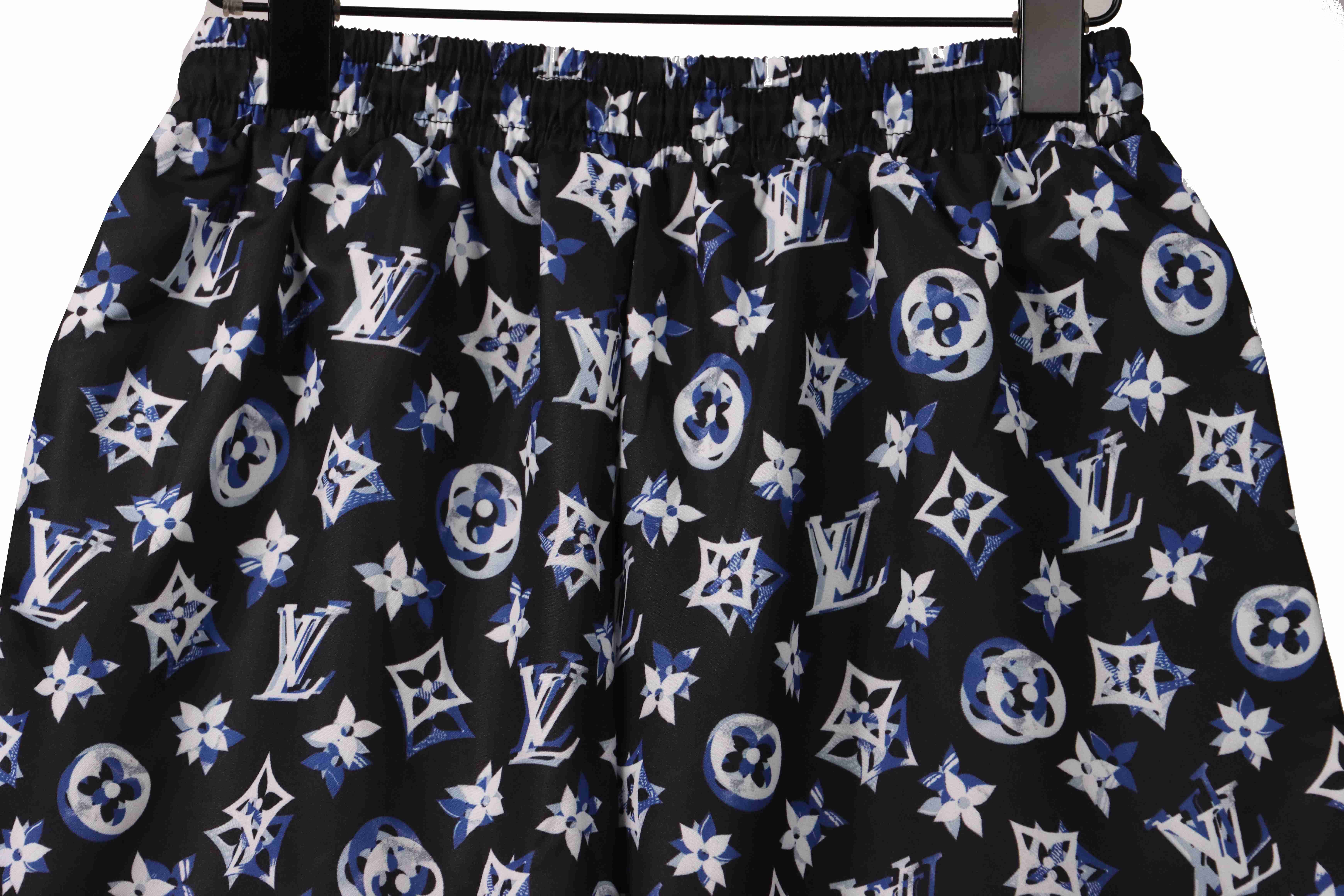 Coco Shoes Louis Vuitton Overlapping Monogram Printed Beach Shorts Dark Blue