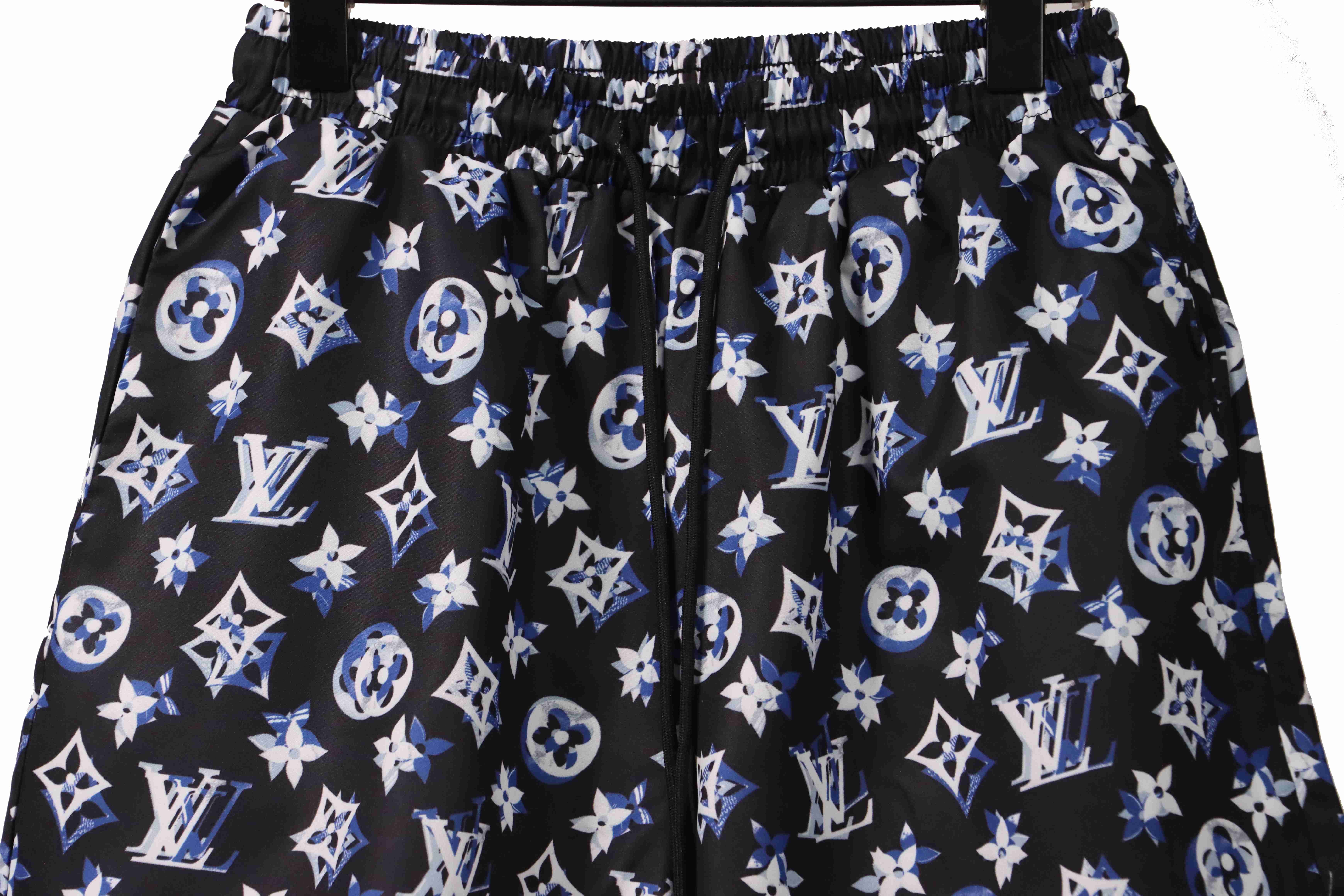 Coco Shoes Louis Vuitton Overlapping Monogram Printed Beach Shorts Dark Blue