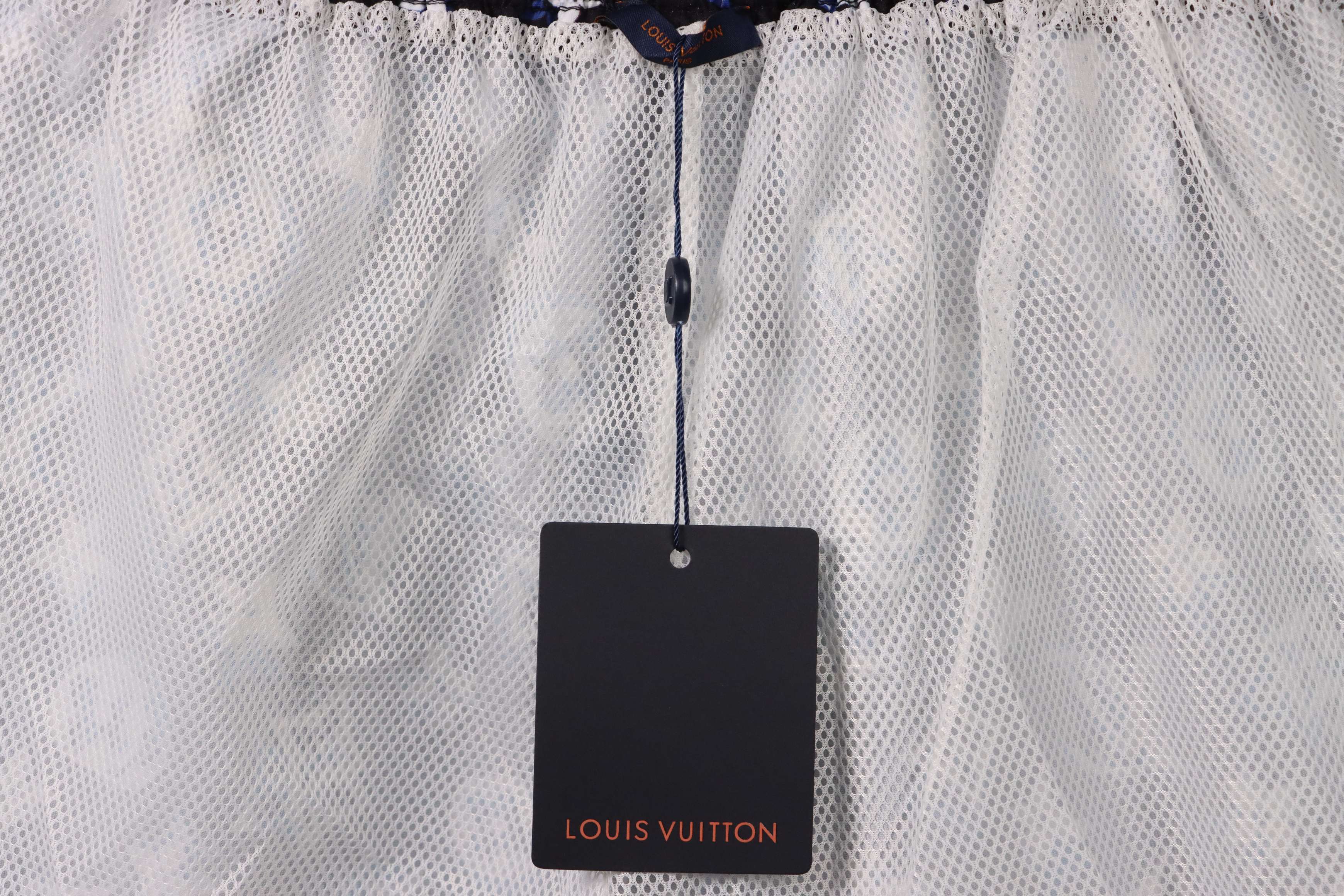 Coco Shoes Louis Vuitton Overlapping Monogram Printed Beach Shorts Dark Blue