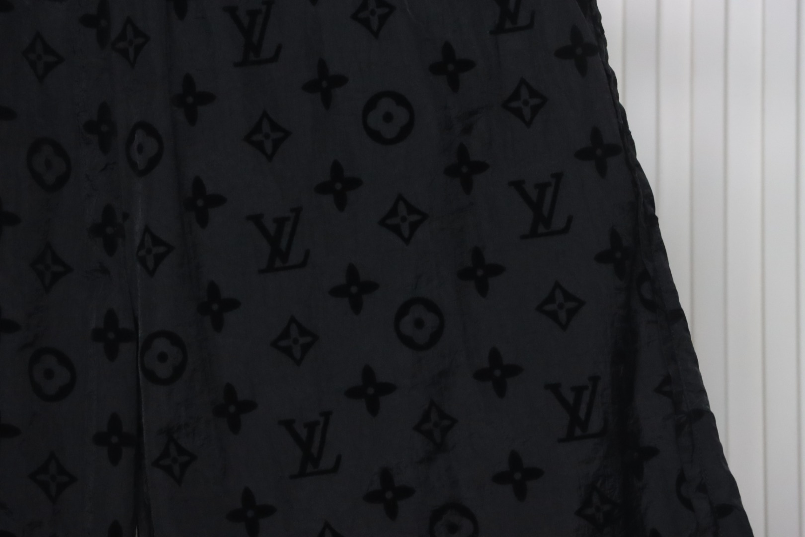 Louis Vuitton Printed Flocked Beach Shorts Black