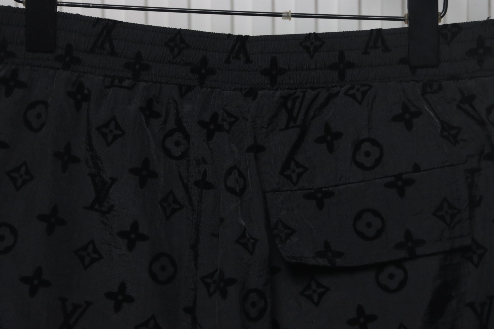 Louis Vuitton Printed Flocked Beach Shorts Black