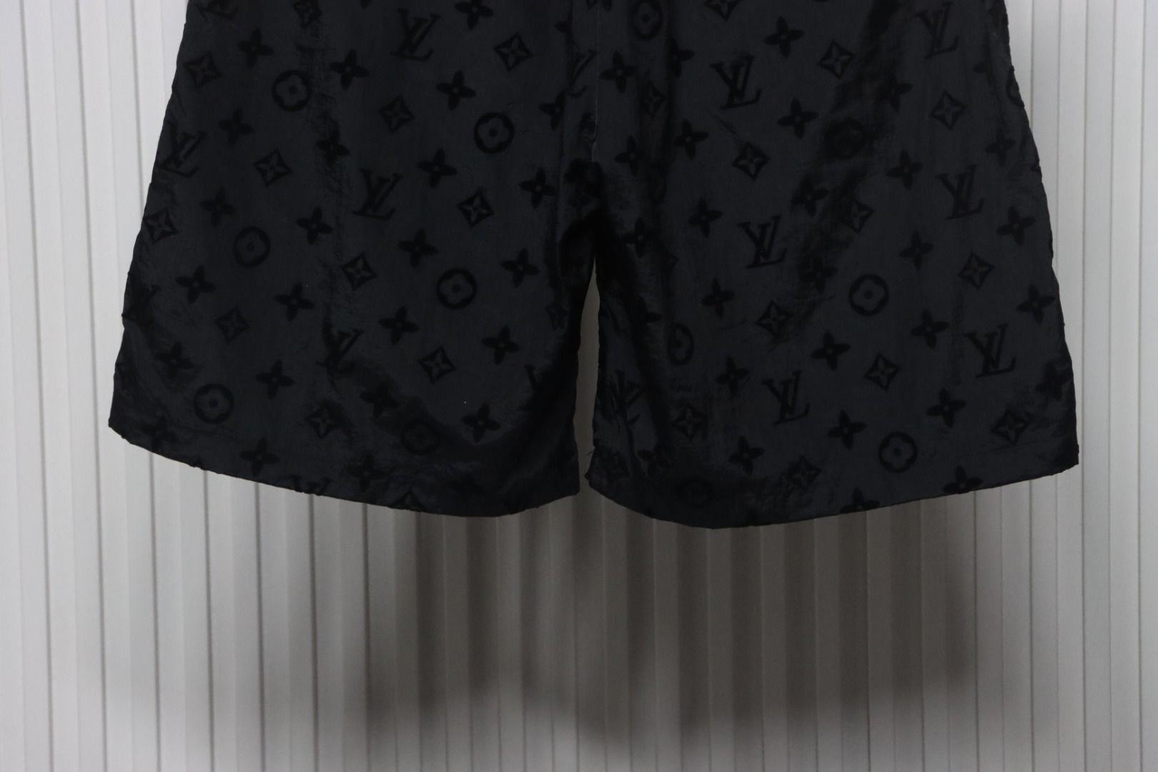 Louis Vuitton Printed Flocked Beach Shorts Black