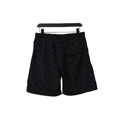 Louis Vuitton Printed Flocked Beach Shorts Black 02