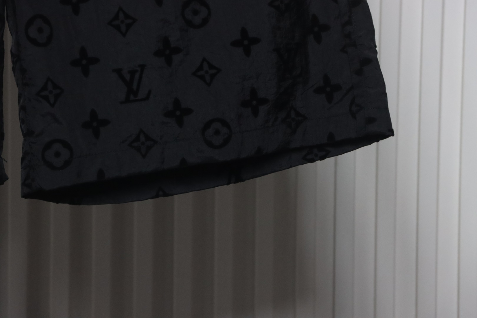 Louis Vuitton Printed Flocked Beach Shorts Black