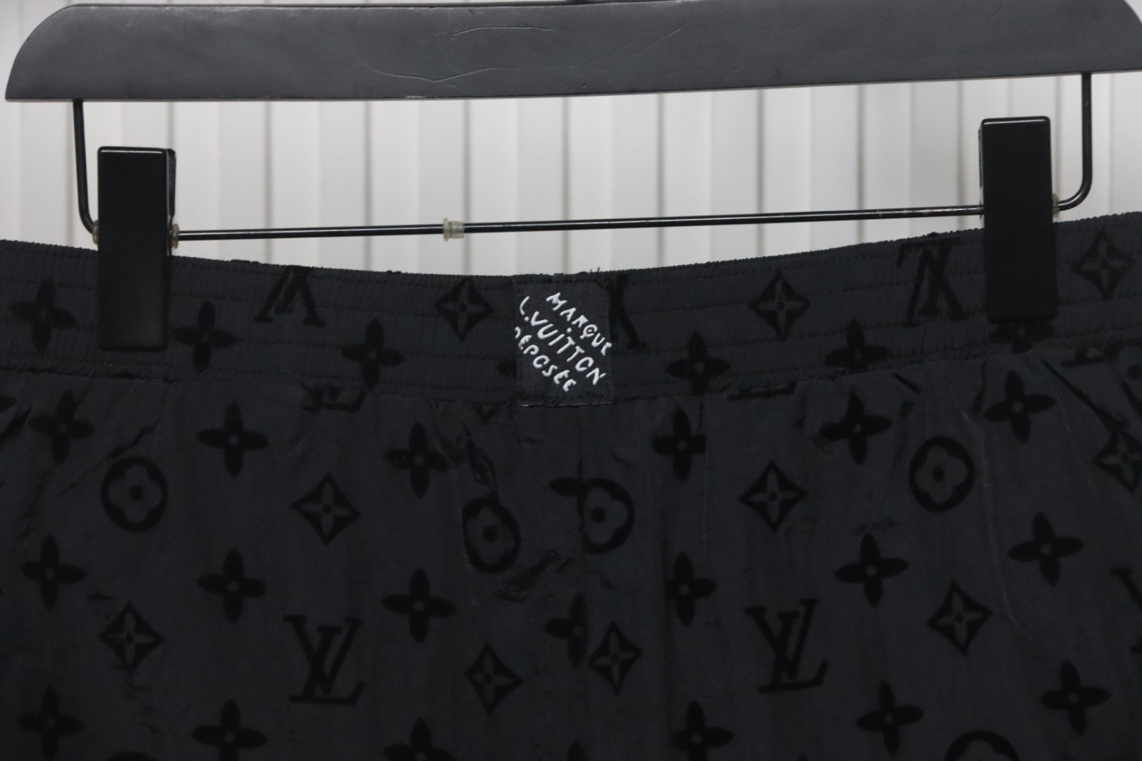 Louis Vuitton Printed Flocked Beach Shorts Black