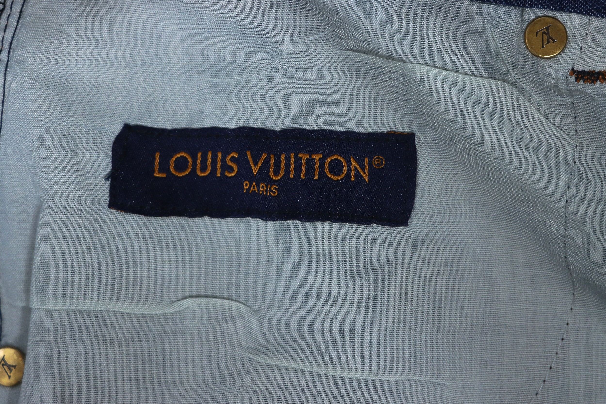 Louis Vuitton Rope Embroidery Denim Shorts