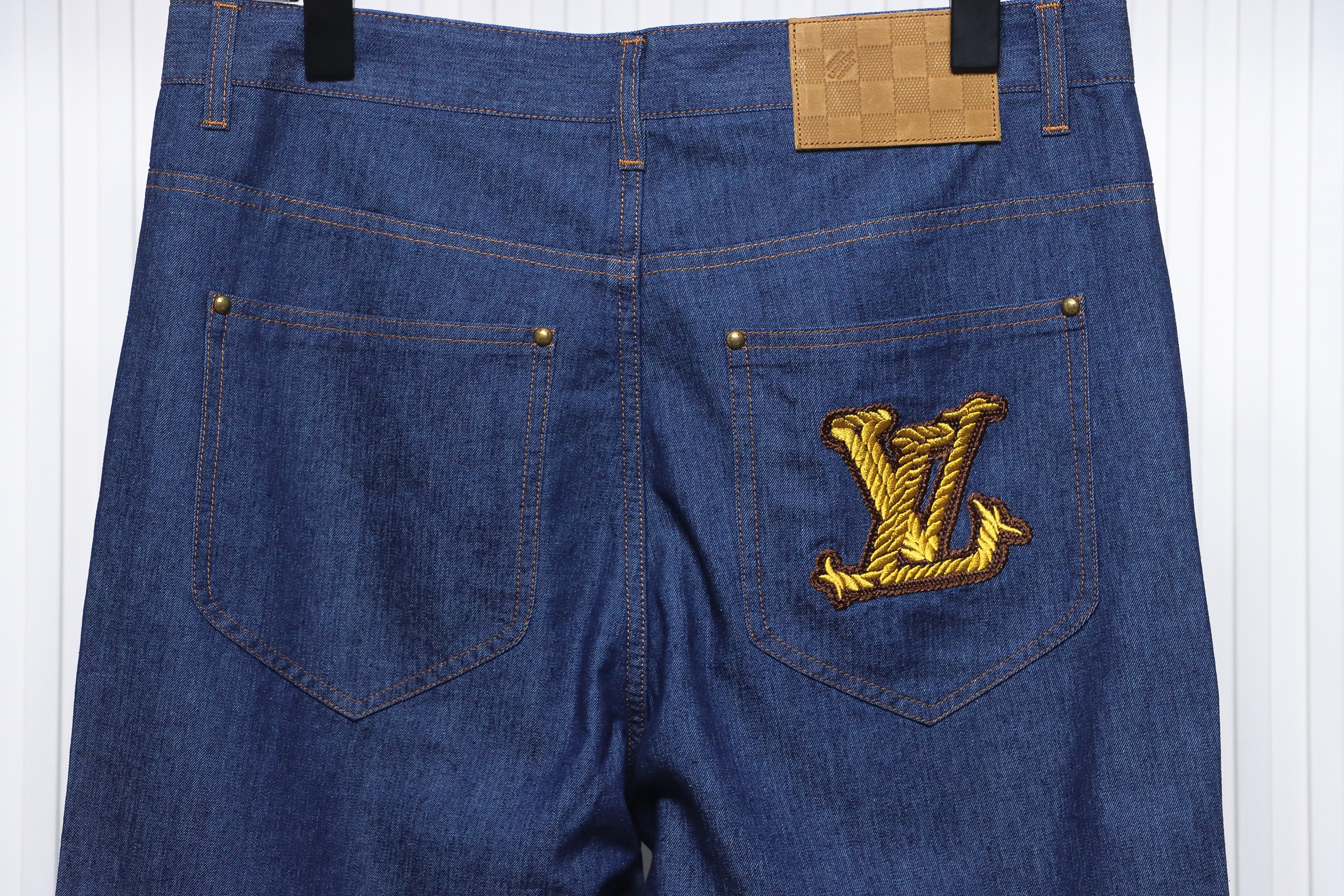 Louis Vuitton Rope Embroidery Denim Shorts