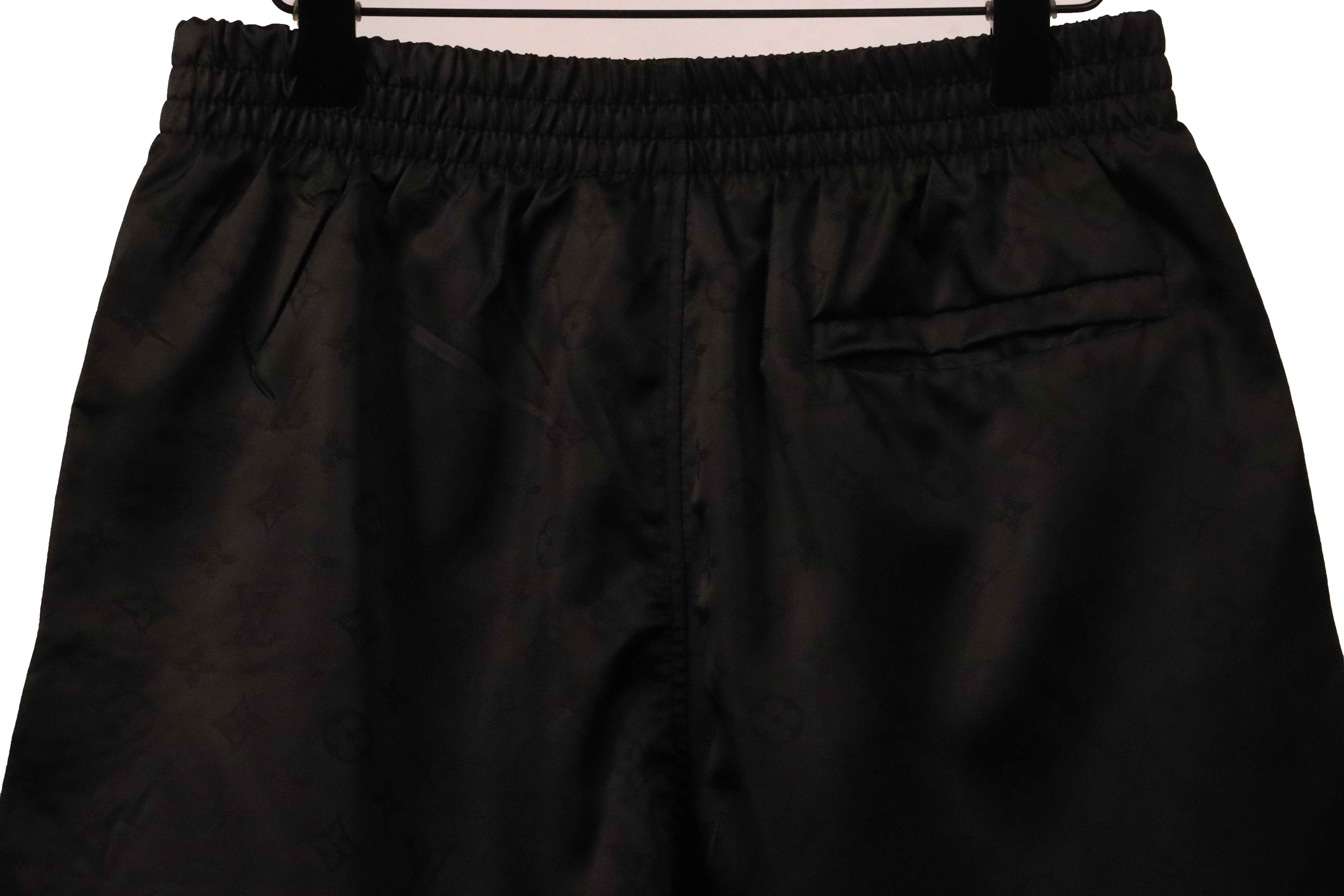 Louis Vuitton Sun Printed Cotton Track Shorts Black