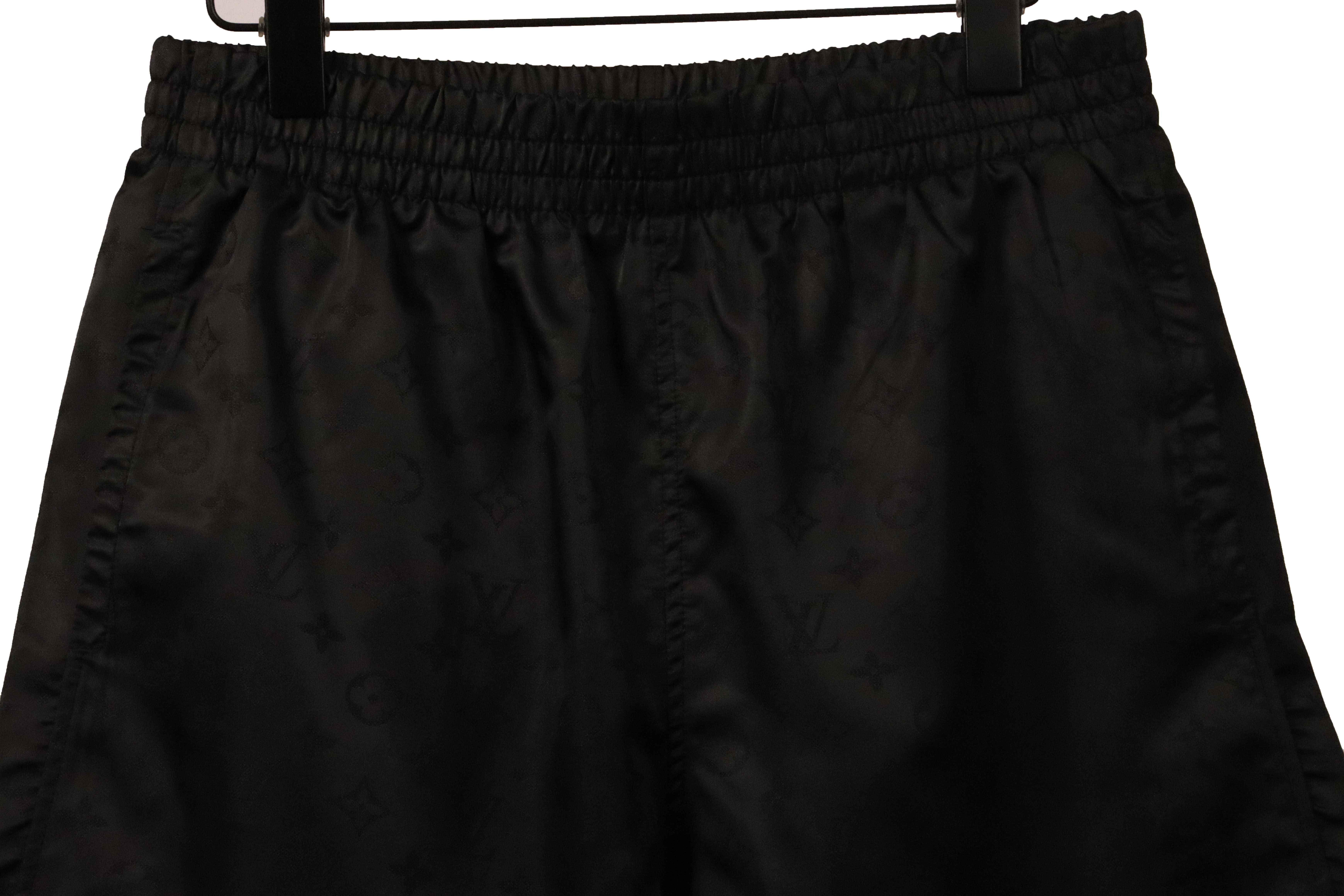 Louis Vuitton Sun Printed Cotton Track Shorts Black