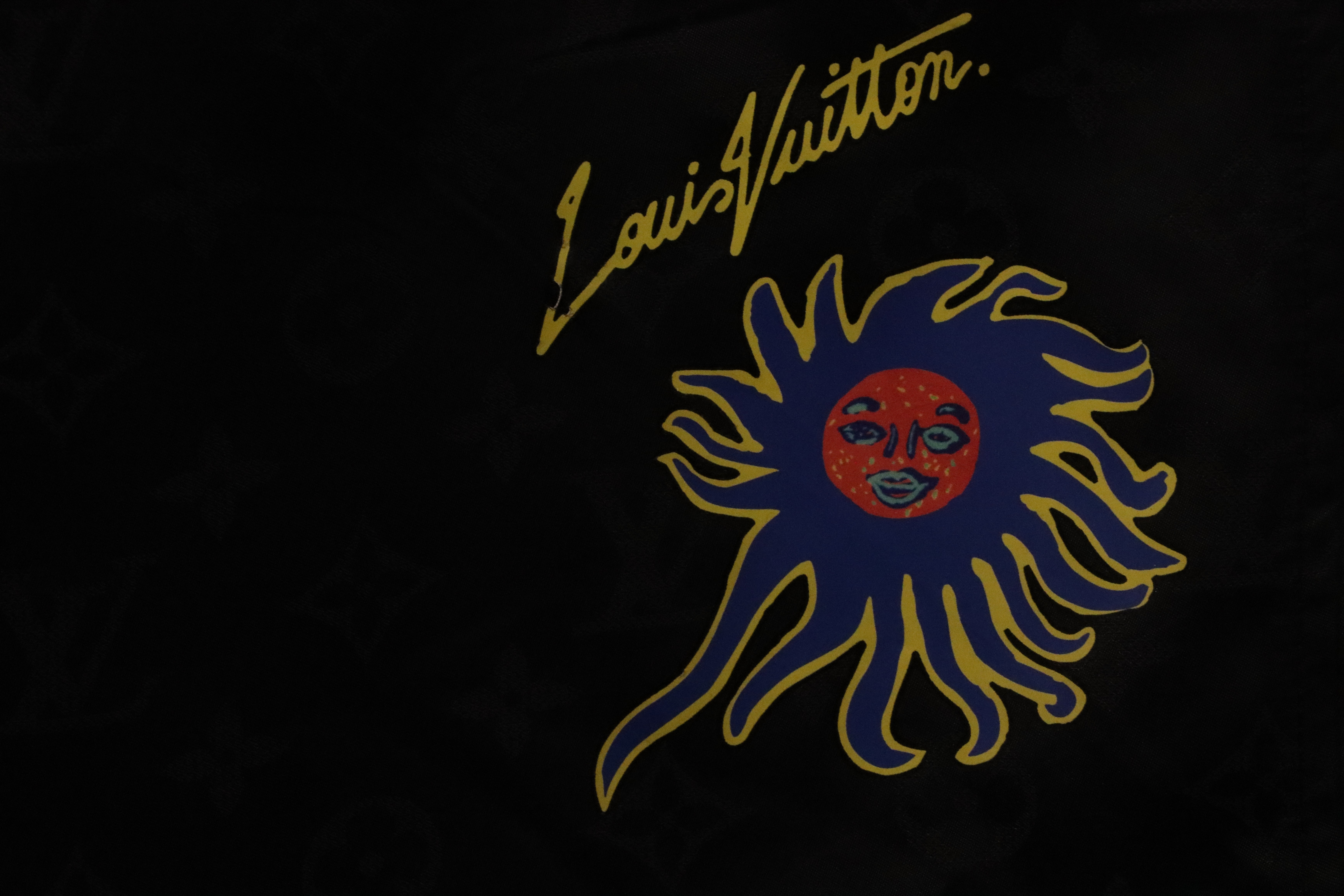 Louis Vuitton Sun Printed Cotton Track Shorts Black