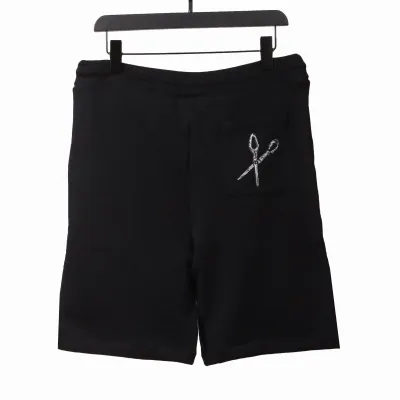 Louis Vuitton Tool Pattern Printed Cotton Track Shorts Black 02
