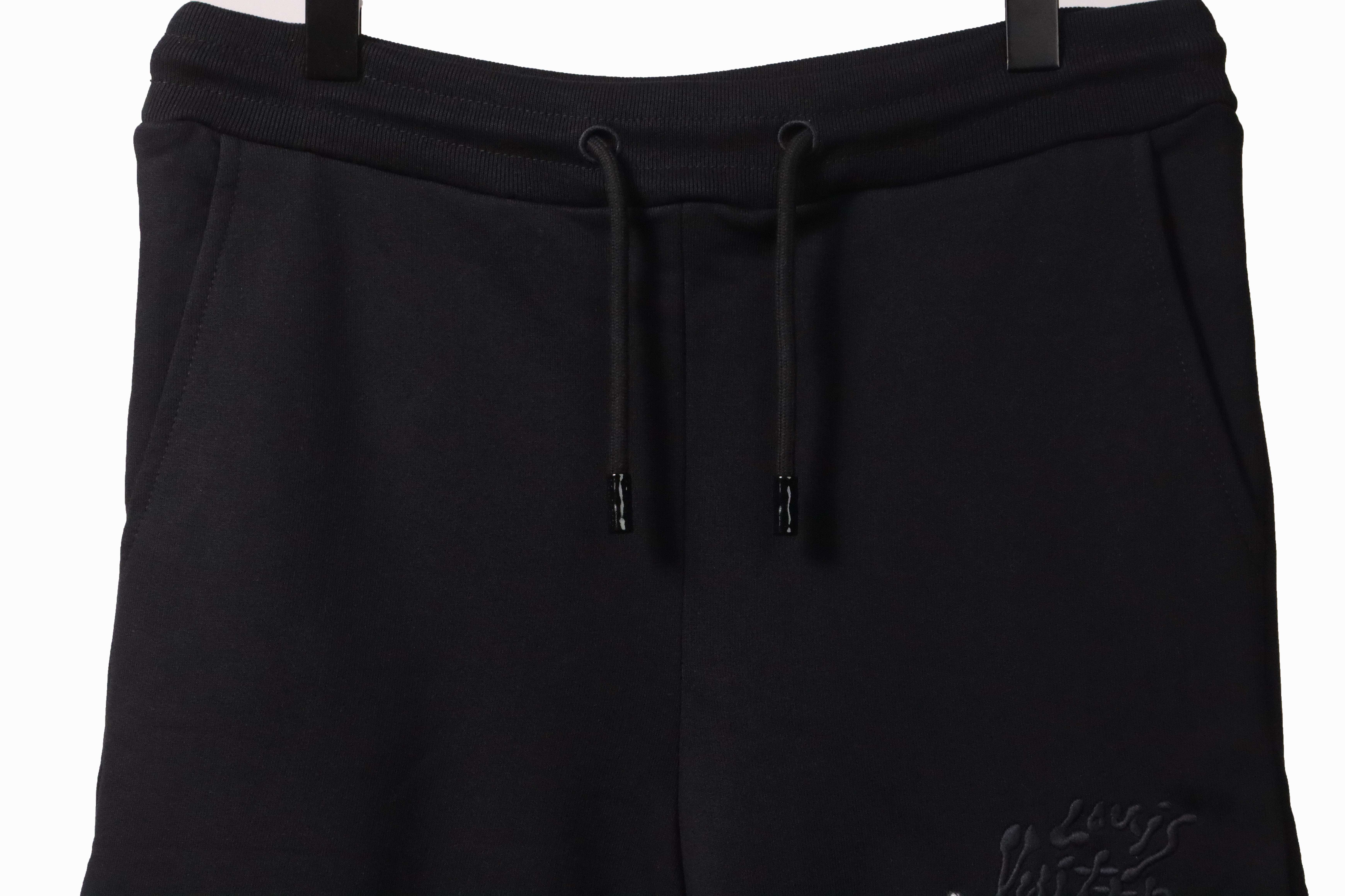 Coco Shoes Louis Vuitton Tool Pattern Printed Cotton Track Shorts Black