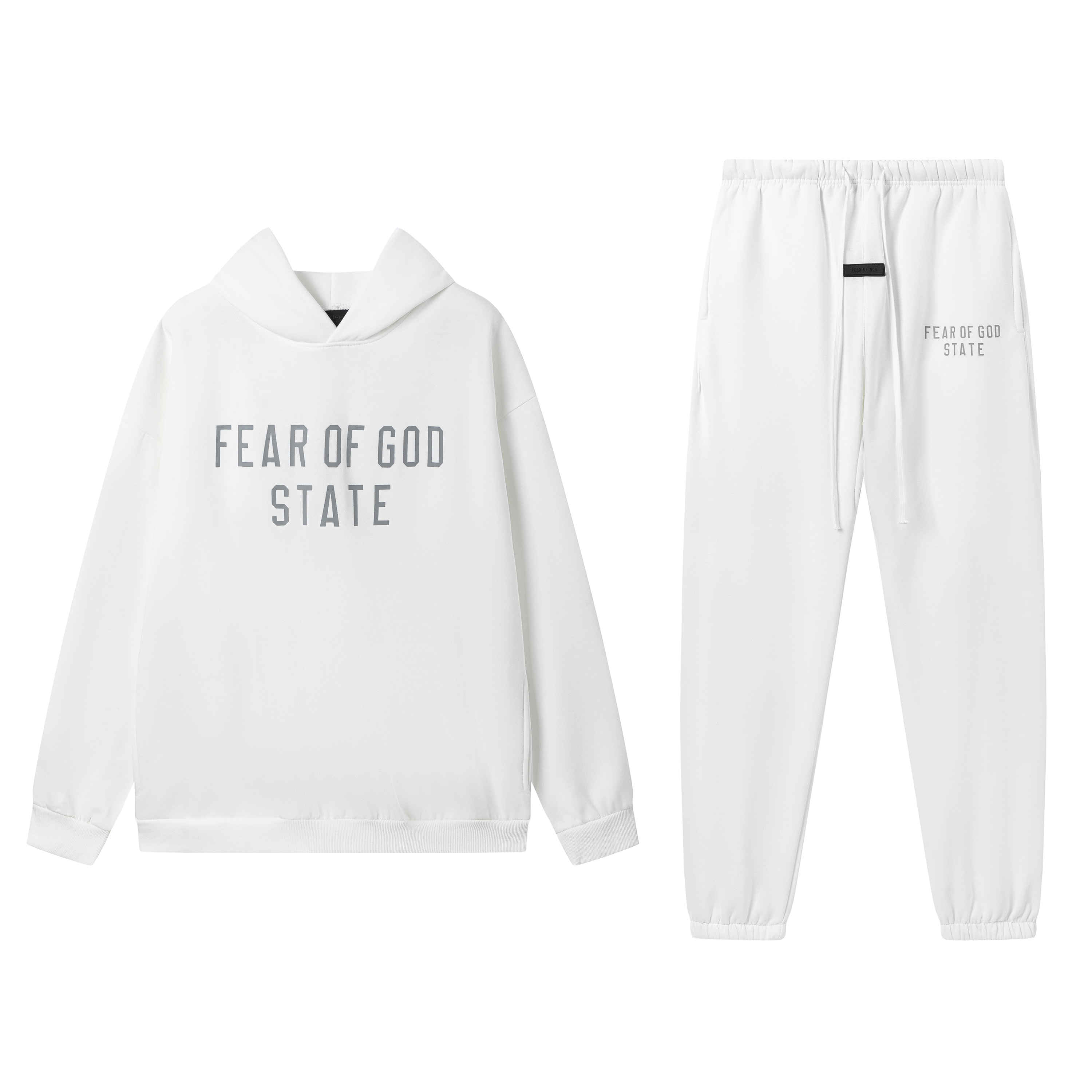 Coco Shoes Fear of God Essentials Fleece Hoodie & Sweatpant Set FG318#948 White