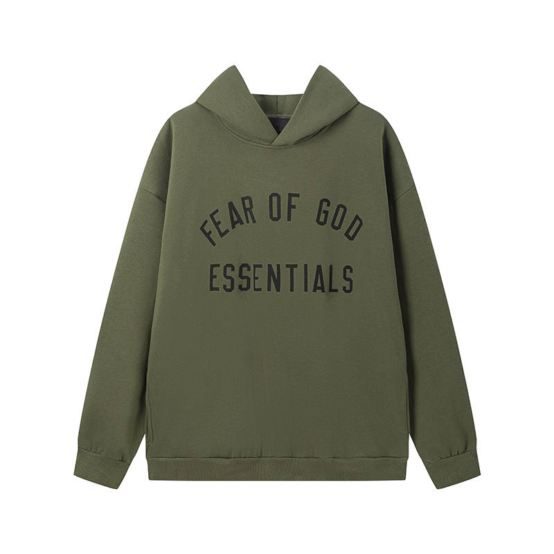 Coco Shoes Fear of God Essentials Fleece II Hoodie & Sweatpant Set FG320#949 Olive Green