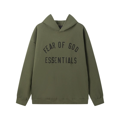 Fear of God Essentials Fleece II Hoodie & Sweatpant Set FG320#949 Olive Green 02
