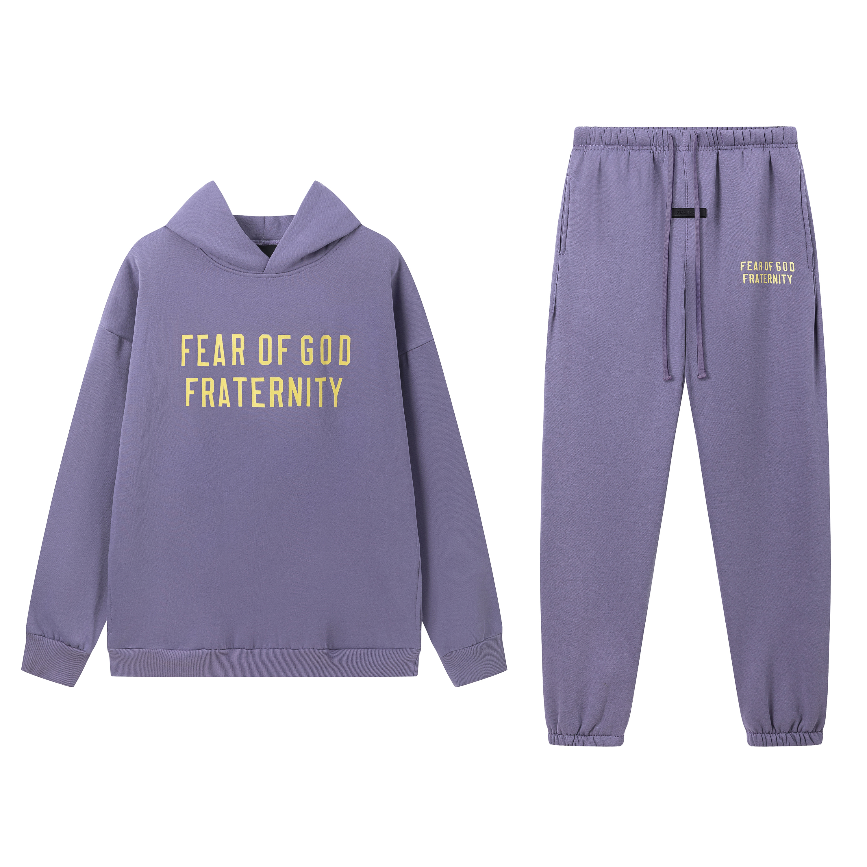 Fear of God Essentials Heavy Fleece Hoodie & Sweatpant Set FG319#947 Lavender