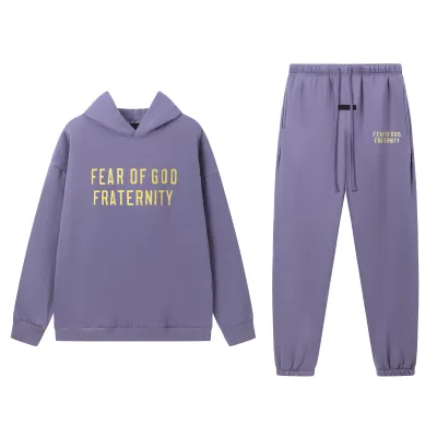 Fear of God Essentials Heavy Fleece Hoodie & Sweatpant Set FG319#947 Lavender 01