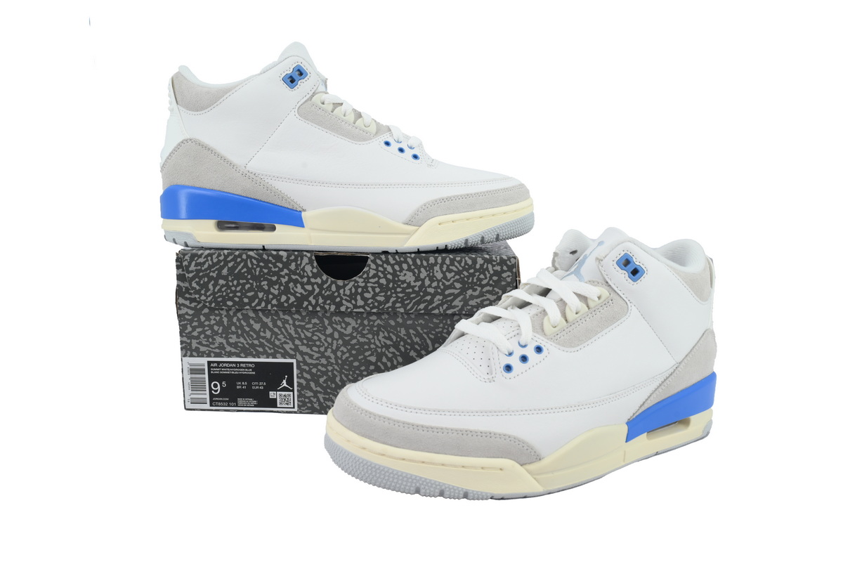 Air Jordan 3 Retro Lucky Shorts White Blue CT8532-101