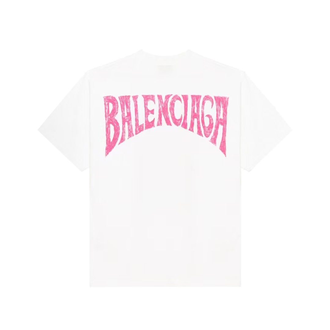 Balenciaga Paris Tropical T-Shirt White Pink