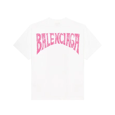 Balenciaga Paris Tropical T-Shirt White Pink 02