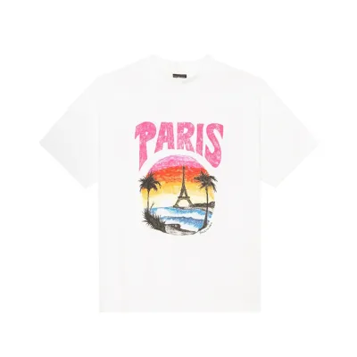 Balenciaga Paris Tropical T-Shirt White Pink 01