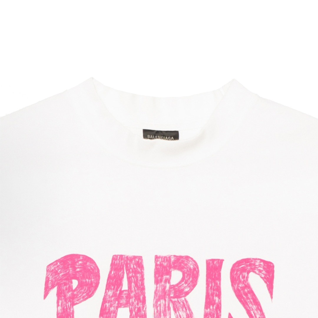 Balenciaga Paris Tropical T-Shirt White Pink