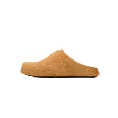 Marni Long-hair Calfskin Fussbett Sabot Earthy Yellow 01